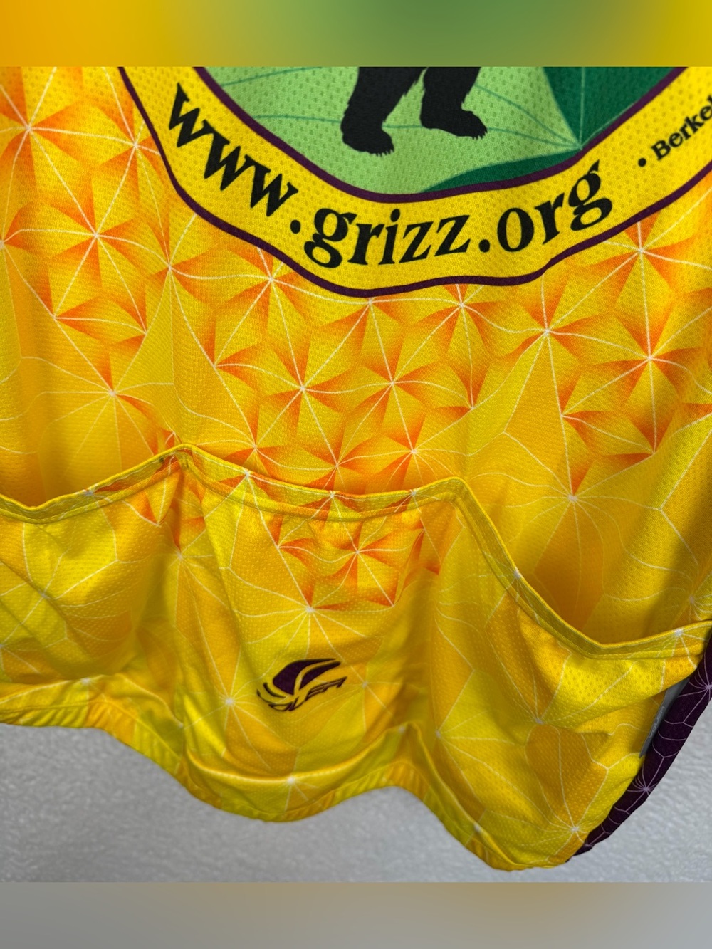 VOLER • Yellow/Purple Grizzly Peak Cyclists Short-Sleeve Cycling Jersey, XL - Picture 9 of 15